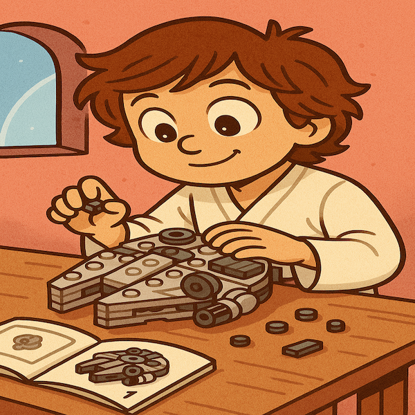 luke brown hair build millenium falcon